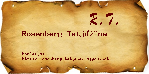 Rosenberg Tatjána névjegykártya